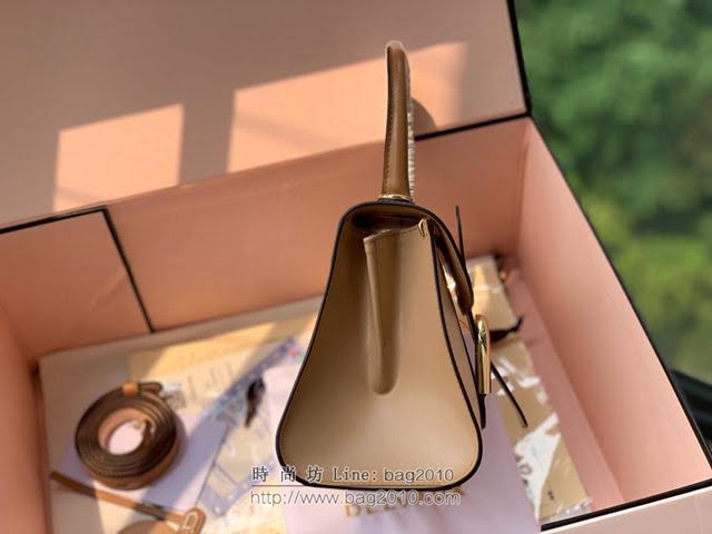 DELVAUX女包 Brillant手袋 德爾沃女手提包 女手拎包 Dv0020原版拼色奶茶 Delvaux女單肩包  fcs1319